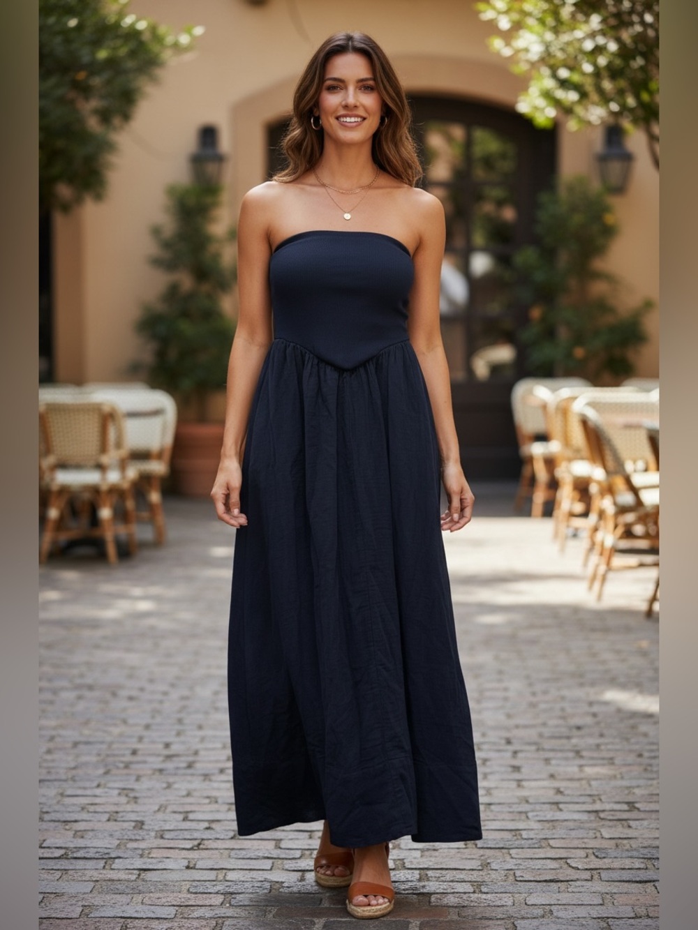 GAP Strapless Navy Maxi Sundress